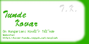 tunde kovar business card